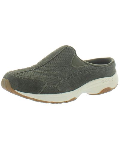 Easy Spirit Travel Time 266 Suede Slip-on Clogs - Green