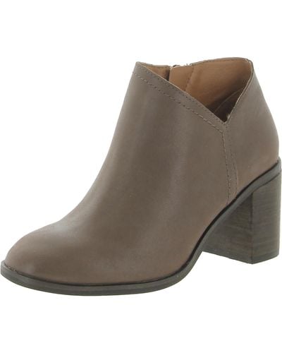 Lucky Brand Panally Leather Block Heel Mules - Brown