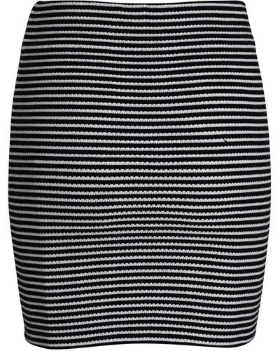 Theory Striped Knit Mini Skirt - Black