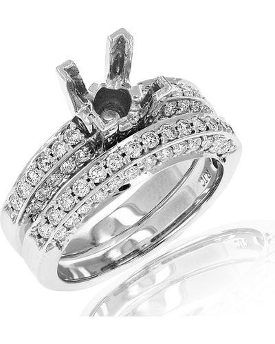 Vir Jewels 1.20 Cttw Semi Mount Diamond Wedding Bridal Set 14k Gold Round - Metallic