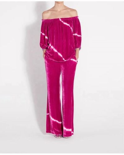 Raquel Allegra Velvet Tie Dye Lou Top - Pink