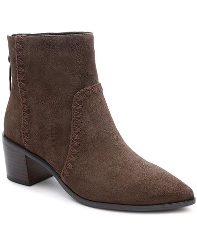 Sanctuary Refine Leather Pointed Toe Ankle Boots - Brown