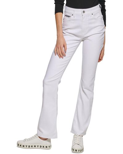 DKNY Boreum Denim Stretch Flare Jeans - White