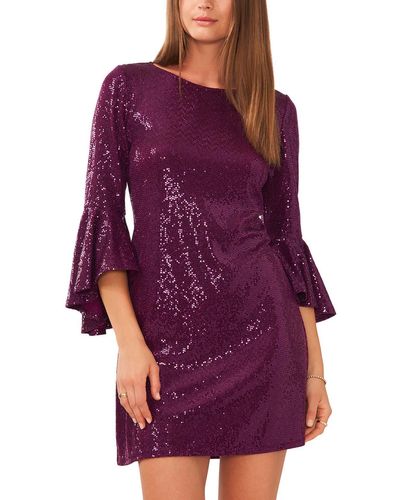 Vince Camuto Sequined Short Cocktail And Party Dress - Purple