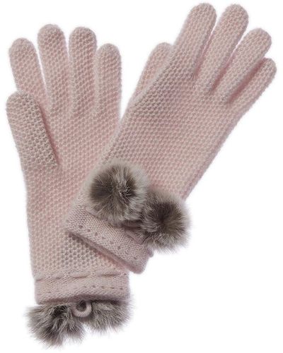 Phenix Cashmere Honeycomb Glove - Pink