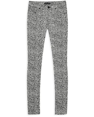 Monfrere Son Animal Print High Rise Skinny Jeans - Gray