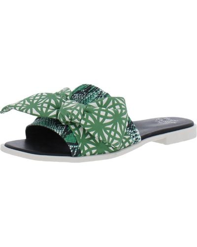 Naturalizer Forsynthia Open Toe Slip On Slide Sandals - Green
