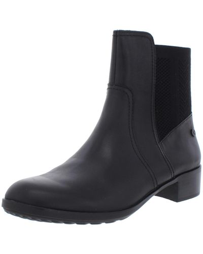 Aetrex Kaitlyn Leather Booties Ankle Boots - Black