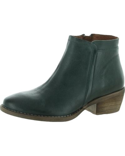 Eric Michael Hayley Leather Almond Toe Ankle Boots - Green