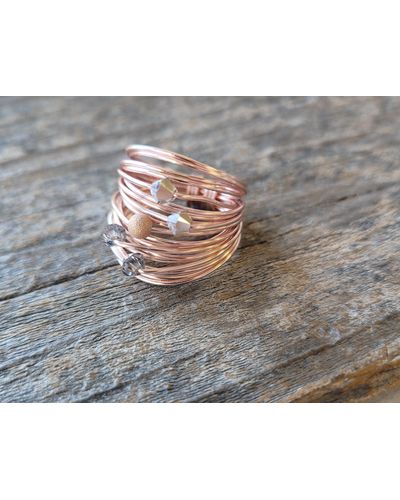 A Blonde and Her Bag Marcia Wire Wrap Ring - Gray
