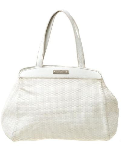 Aigner Off- Leather Satchel - White