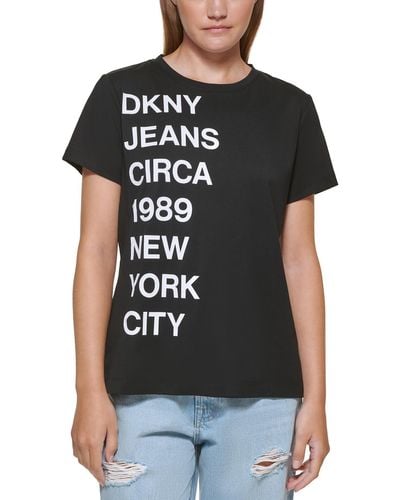 DKNY Essential Soft Short Sleeve Top - Black