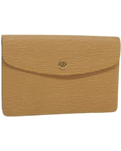 Louis Vuitton Montaigne Leather Clutch Bag (pre-owned) - Natural