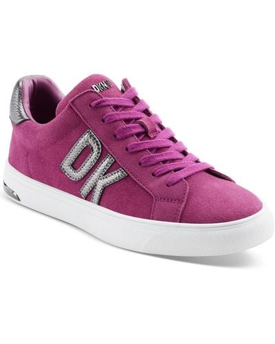 DKNY Abeni Suede Lifestyle Casual And Fashion Sneakers - Purple