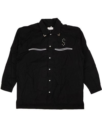 SAINTWOODS Star Flannel Shirt - Black