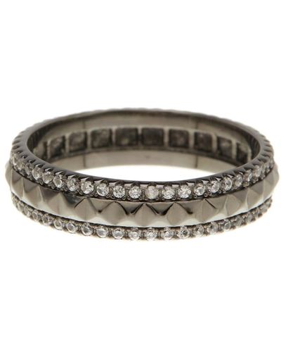 Sterling Forever Sterling Silver Textured Cz Ring - Gray