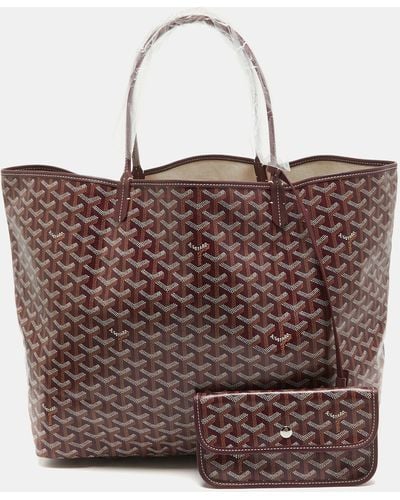 Goyard Ine Coated Canvas And Leather Saint Louis Gm Tote - Brown