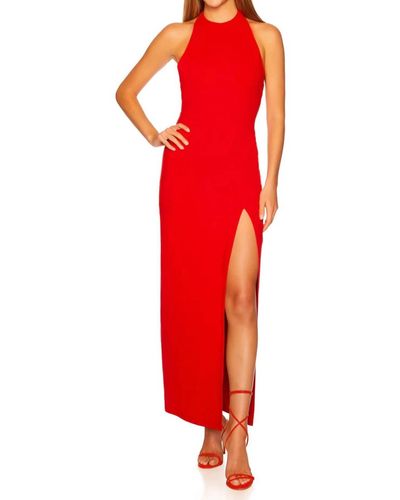 susana monaco halter open front midi dress