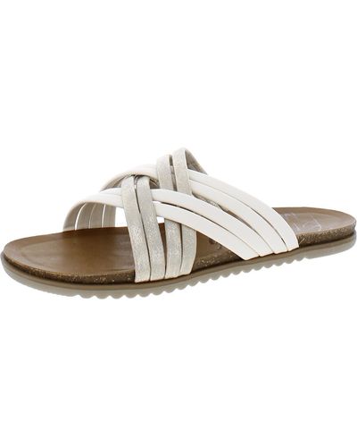 Blowfish Myll Faux Leather Criss-cross Front Flatform Sandals - White