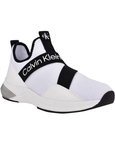 Calvin Klein Sadie Laceless High Top Athletic And Training Shoes - White