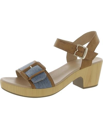 Dr. Scholls Felicity To Faux Suede Buckle Ankle Strap - Metallic