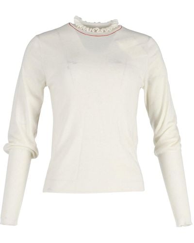 Chloé Chloe Ruffled High-neck Sweater - White