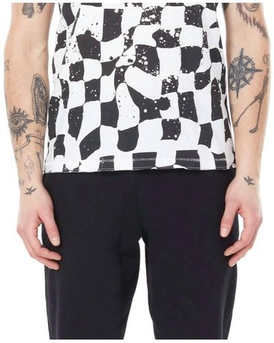 ELEVEN PARIS Knit Checkered T-shirt In Black