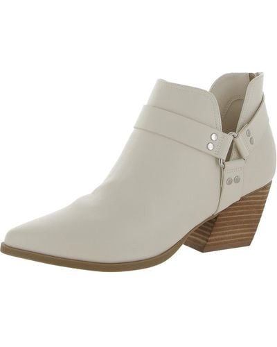 DV by Dolce Vita Kramer Faux Leather Block Heel Ankle Boots - Gray