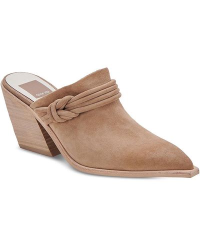 Dolce Vita Sita Suede Pointed Toe Mules - Brown