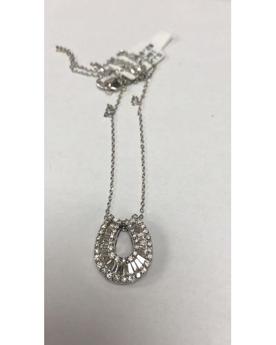Diana M. Jewels 18kt White Gold Horseshoe Pendant Featuring 0.90 Cts Of Diamonds - Metallic