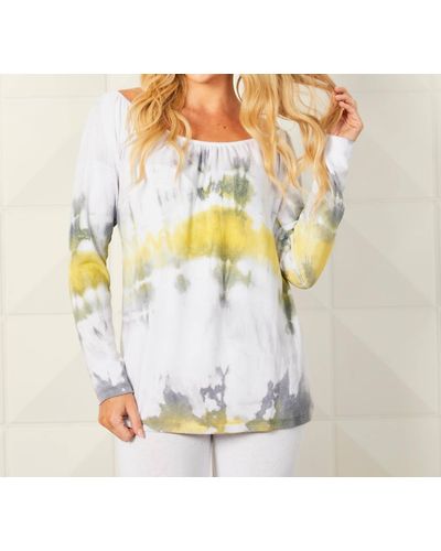 French Kyss Dip Dye Off The Shoulder Top - Yellow