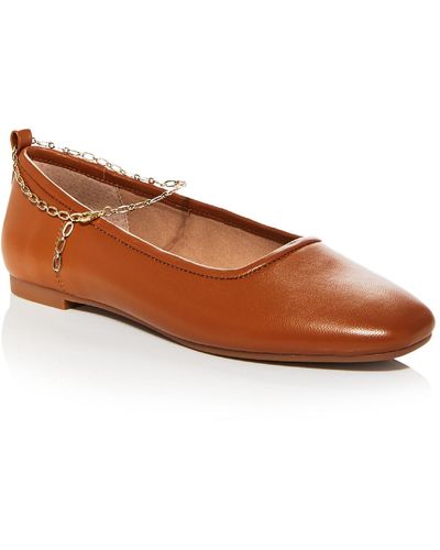 Aqua Gabby Leather Dressy Loafers - Brown