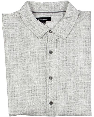 Kenneth Cole Collared Lightweight Button-down Shirt - Gray