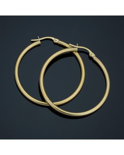 Fremada 10k Yellow Polished Hoop Earrings (2x30 Mm) - Metallic