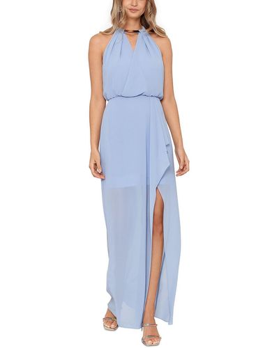 Xscape Embellished Long Evening Dress - Blue