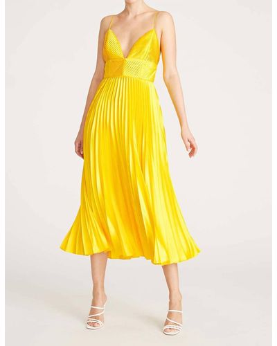 AMUR Viv Pleated Dress - Yellow