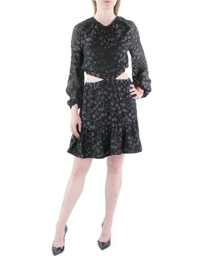 Aqua Sabina Chiffon Cut-out Mini Dress - Black