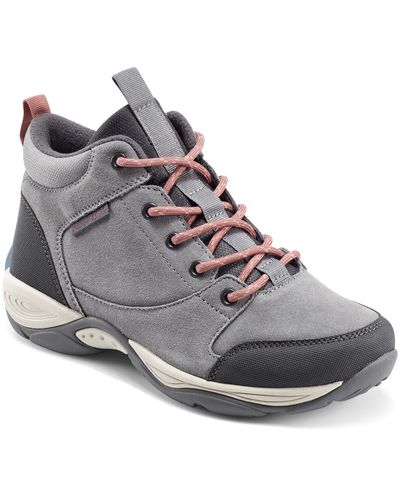 Easy Spirit Leather Ankle Hiking Shoes - Gray