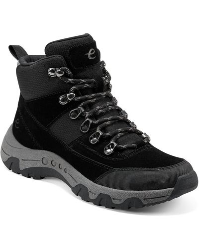 Easy Spirit Nylaa Suede Water Resistant Hiking Boots - Black