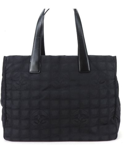 Chanel Travel Line Canvas Tote Bag (pre-owned) - Black
