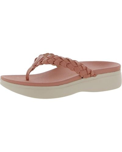 Vionic Kenji Faux Leather Slip On Wedge Sandals - Pink