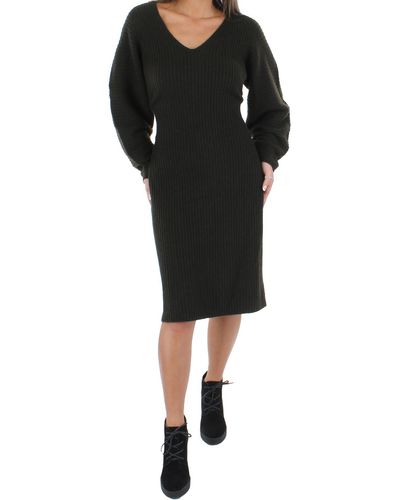 Vince Fitted Wool Midi Sweaterdress - Black