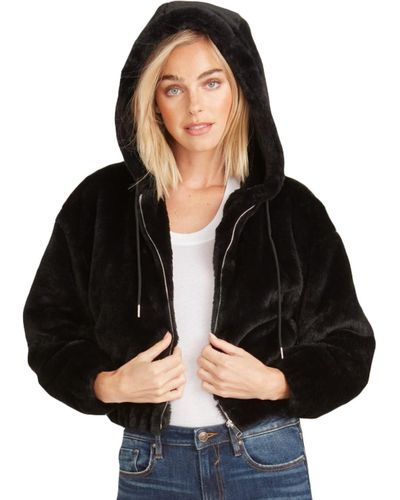 Vigoss Cold Weather Cropped Faux Fur Jacket - Black