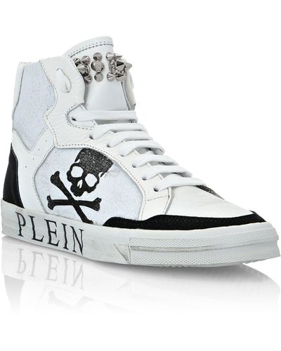 Philipp Plein Hi-top Sneakers Retrokickz Tm Plein Star - White