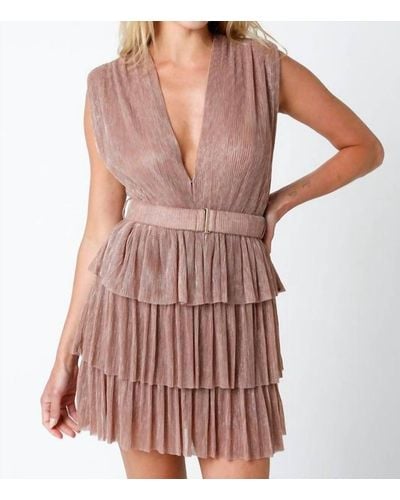 Olivaceous Alexia Pleated Dress - Pink