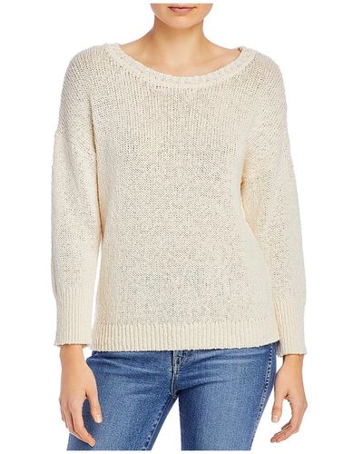 Tahari Monroe Crewneck Knit Sweater - White