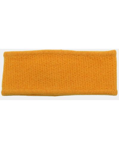 Portolano Cashmere Honeycomb Headband - Orange