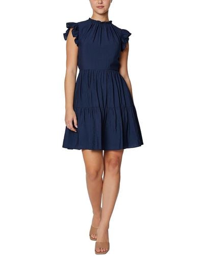 Laundry by Shelli Segal Tiered Mini Fit & Flare Dress - Blue