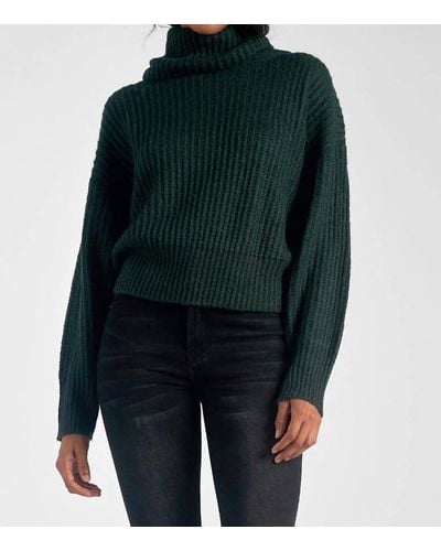 Elan Chunky Bell Sleeve Sweater - Green