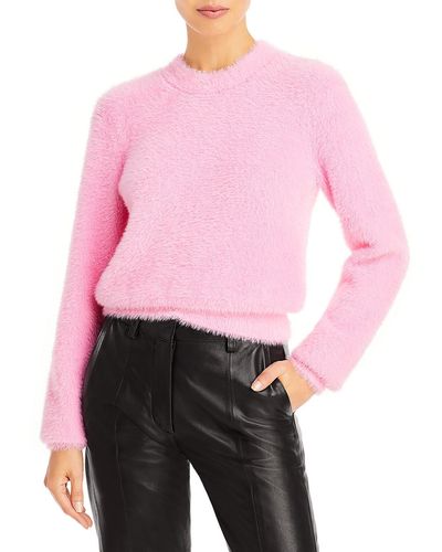 Alexander Wang Fuzzy Crewneck Pullover Sweater - Pink